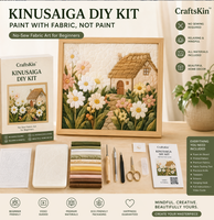 Kit de Arte Textil Kinusaiga, Kit de Manualidades sin Costuras para Principiantes, Decoración de Pared Hecha a Mano, Set de Regalo con Todos los Materiales Incluidos