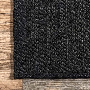 Luxury Black Natural Jute Area <b>Rug</b> Handwoven Neutral <b>Boho</b> Farmhouse Carpet Woven Living Room Bedroom Entryway Floor Decor <b>Rug</b> - Product Image 4