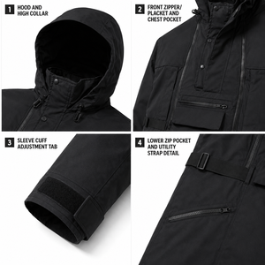 Chaqueta de Snowboard Personalizada Color Negro Jet con Múltiples Bolsillos para Hombre, Chaqueta de Esquí Impermeable para Exteriores, Fabricante OEM de Marca Privada - Product Image 6
