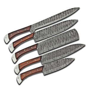 High Quality Damascus Steel <b>Kitchen</b> Knife Set with Leather Cover Durable Chef Knives Collection for Cooking Enthusiasts - Product Image 5