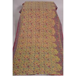 Couverture Kantha imprimée, motif floral vintage, en coton lavable, jeté de lit bohème, couverture indienne réversible, faite à la main, écologique, décoration - Product Image 2