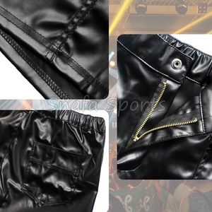 กางเกงขาสั้นหนังแท้สำหรับผู้ชาย ผลิตในปากีสถาน เป็นมิตรต่อสิ่งแวดล้อม สไตล์ลำลองแนวสตรีท  รับผลิตแบบ OEM - Product Image 3