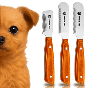 Flamia Essential - Peine Grande de Madera Ecológica con Mango Verde para Perros Terrier, Herramienta Eficaz para el Cuidado de Mascotas - Product Image 1