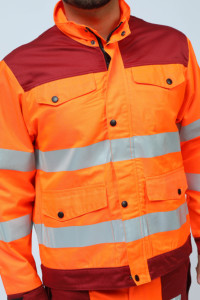 Ropa DE SEGURIDAD DE mono reflectante de 2 piezas de alta visibilidad Premium con bolsillos para herramientas y cintura elástica - Product Image 3