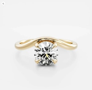Cut Moissanite <b>Solitaire</b> <b>Ring</b> 925 Sterling <b>Silver</b> Yellow Gold Plated Luxury Engagement <b>Ring</b> Minimalist Promise <b>Ring</b> Party - Product Image 1