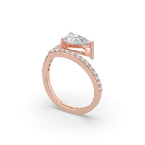 Bague unique en diamant de laboratoire taille poire brillant de 1,30 carat, or massif 14 carats, bijou léger pour usage quotidien, cadeau élégant pour anniversaire - Product Image 5