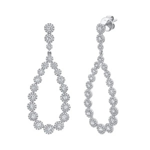 Luxury Water Drop Diamond Earrings 925 Silver Round Brilliant Cut Prong Setting Women's Wedding Drop Earrings - Product Image 2