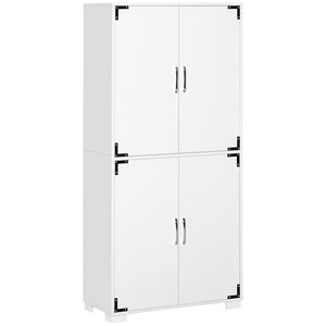 Armadio Industriale Bianco a 4 Ante con Ripiani per Dispensa e Soggiorno - Product Image 1