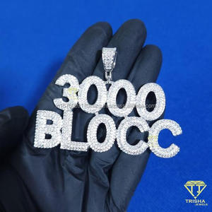 จี้ "3000 Blocc" แบบกำหนดเอง ประดับเพชรโมอิสซาไนต์ สไตล์ฮิปฮอป สร้อยคอหรูหรา - Product Image 1