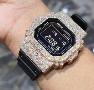 Reloj Digital con Incrustaciones de Diamantes de Imitación en Oro Rosa, Joyería Hip Hop de Lujo, Reloj de Pulsera con Diamantes para Hombre y Mujer - Product Image 4