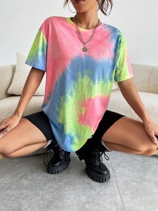 Nouvelle Arrivée 2026 – T-shirt Tie-Dye pour Femme, Personnalisable avec Logo, Vente en Gros, 100 % Coton - Product Image 3