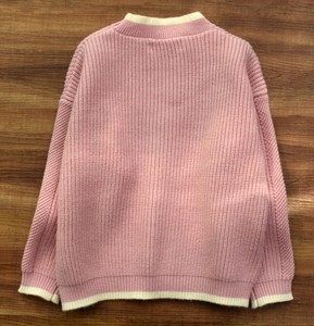 Cardigan léger tricoté à la main en coton 100% avec motif animalier et manches bouffantes, écologique, pour filles de 3 à 11 ans - Product Image 2