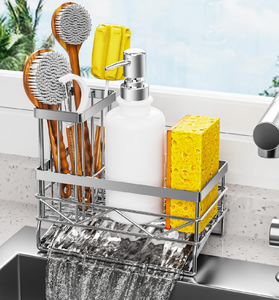 <b>Kitchen</b> Sink Drain Basket Single Tier Sponge Cloth Draining Rack Multifunctional Cleaning <b>Tool</b> Storage holder In Hot Sale - Product Image 1