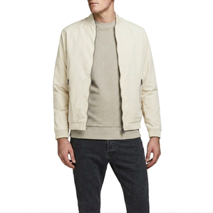 Long Sleeves Front Custom Winter <b>Warm</b> Zipper Closure <b>Men's</b> Bomber <b>Jacket</b> Plain Dyed Technics Stand Collar - Product Image 2