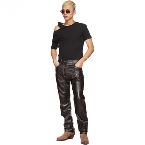 Pantalon en cuir léger de haute qualité à 100 %, coupe décontractée, longueur standard, avec tissu respirant, coupe-vent et à séchage rapide, pantalon en cuir pour homme - Product Image 4