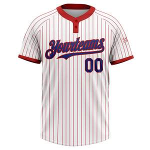 Maillot de softball personnalisé à deux boutons, uniforme d'équipe, 100 % polyester, manches courtes, couleur unie, séchage rapide, respirant - Product Image 6