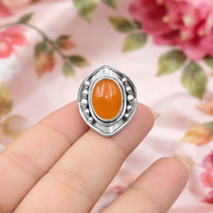 Carnelian Gemstone 925 Sterling Silver <b>Ring</b> Triangle Design Handmade <b>Statement</b> <b>Ring</b> Rose Gold Yellow Gold Plated Jewelry - Product Image 6