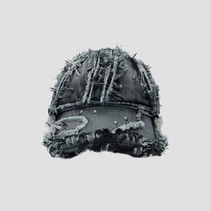 Distressed Denim Baseball Cap Unisex Adjustable Snapback 6-Panel Punk Style Casual Wear - Product Image 2