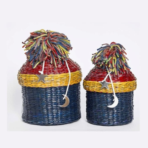 Colorful Woven <b>Seagrass</b> Decorative Gift Box Eco-friendly <b>Storage</b> <b>Basket</b> for Ramadan Eid Chocolate from Vietnam - Product Image 1