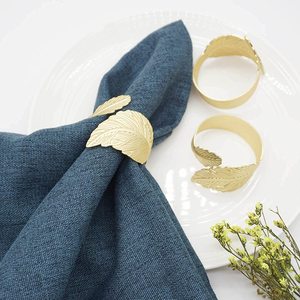 Adjustable Gold Leaf Napkin <b>Ring</b> Custom Size Sustainable Eco Friendly Metal Napkin <b>Rings</b> <b>Cheap</b> Price For Event Decor Supplies - Product Image 6