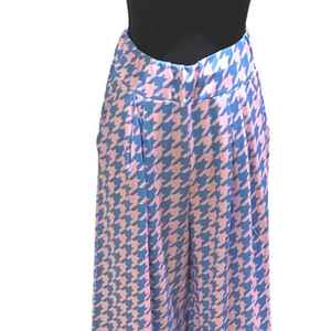 Pantalones Anchos de Mujer con Estampado de Pata de Gallo, Cintura Alta, Estilo Palazzo, Casuales y Elegantes - Product Image 4