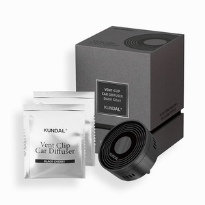 Kundal คลิปน้ำหอมปรับอากาศรถยนต์สีเทาเข้มอารมณ์ดีคลาสสิกคลาสสิกพร้อมอุปกรณ์1ชิ้นน้ำมันหอมระเหยและผลิตภัณฑ์เพิ่มความสดชื่น2ชิ้น - Product Image 1