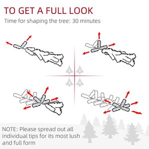 Albero di Natale Artificiale Realistico a Forma di Matita da 2,1 m con 405 Punte Innevate e Base in Metallo - Product Image 4
