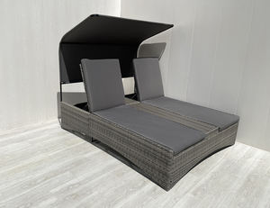 DS00076 Tumbona Moderna Gris Plana de Mimbre con Estructura de Acero y Cojín de Poliéster para Exterior/Patio de Villa, Directo de Fábrica en Vietnam - Product Image 6