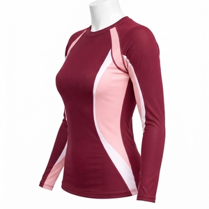 <b>Women</b> <b>Rash</b> <b>Guard</b> Crafted From Soft Stretch Textile Comfortable Athletic Silhouette Long Sleeve Construction Quick Dry - Product Image 3