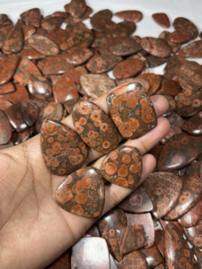 Venta al por mayor amapola jaspe 100% piedras naturales de cabujón de grado AAA 20-40mm accesorios de joyería de alta calidad para la fabricación de joyas - Product Image 2