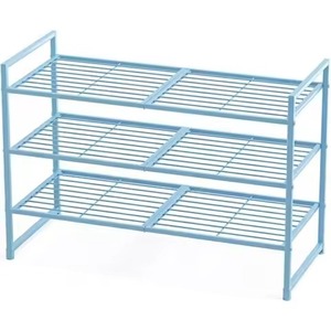 Modern 3 Tier Metal Shoe Rack Freestanding Space Saving Organizer for Entryway Home Furniture Minimalist Design White - Product Image 2