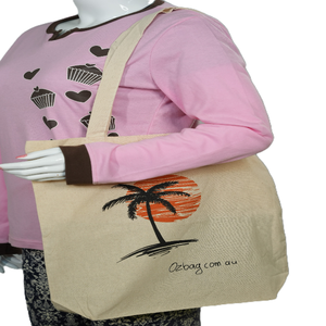 100% sac fourre-tout en coton biologique Logo personnalisé imprimé réutilisable à poignée supérieure avec cordon de serrage sac de rangement en toile en plein air sacs promotionnels - Product Image 5