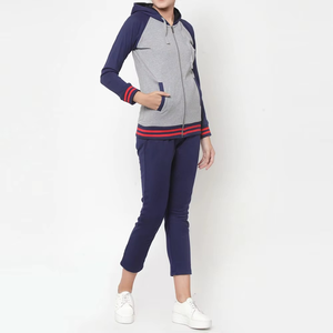 Solid Color Winter Wholesale Ladies Women Long Sleeve Zip-Up Hoodie and <b>Jogger</b> 2-Piece Fleece Breathable Tracksuit Sweatsuit Set - Product Image 3