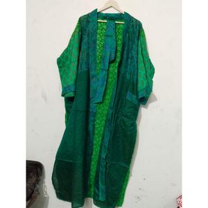 Robe de chambre longue en soie japonaise vintage pour femme, élégante, avec design patchwork, inspirée des saris indiens, style kimono, respirante et à séchage rapide - Product Image 2