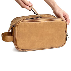 High Quality Luxury travel toiletry bag grooming organizer with leather construction for toiletries and accessories for sale - Product Image 1