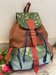 Recycled Leather Backpack Stylish Metallic Leather School Bags Unisex Multi Uses Bags Wholesale Bulk Product - Product Image 4