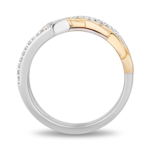 Bague Cocktail Flèche Bicolore Bijoux Impériaux en Argent 925 Plaqué Or 14K avec Perle d'Eau Douce Sertie Clos – Bijoux de Luxe - Product Image 3
