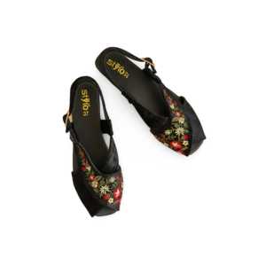 Sandales à talon Peshawari formelles noires modèle EC3183 - Product Image 1