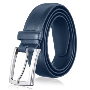 Cinturón de Cuero 100% Genuino para Hombre, Hebilla Metálica Simple, Cinturón Casual para Jeans, Cinturón de Cuero para Hombre de Alta Calidad y Estilo Clásico - Product Image 1