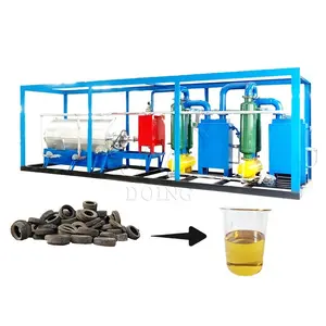 Skid Gemonteerd 100Kg-3T Kleine Pyrolyse Machine Gebruikt Band Plastic Olie Recycling Machine Pyrolyse Reactor Fabriek