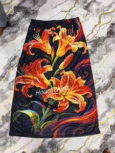 Latest Ladies Short <b>Mini</b> <b>Skirt</b> Formal Style Natural Waist <b>Pleated</b> Floral Print Breathable Eco-Friendly Polyester All Seasons - Product Image 3