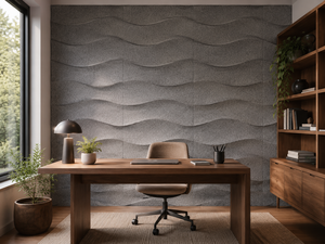 Panneau acoustique 3D Wave gris, absorbant le son, décoratif, restaurant, hôtel, WYRAX - Product Image 4
