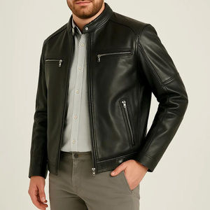 Breathable Lightweight Cow Hide Made <b>Men</b> Genuine <b>Leather</b> <b>Jacket</b> Hot Selling Fashion Trendy Look Genuine <b>jacket</b> for <b>men</b> - Product Image 1