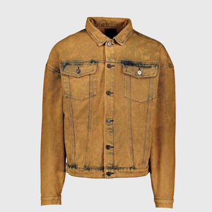 Blouson Bomber en Jean Délavé Vintage pour Homme, Veste Décontractée Tendance, Blouson de Baseball en Jean Personnalisé pour Homme, Veste Streetwear Zippée - Product Image 1