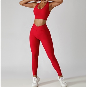 2024 personalizado de las mujeres sin costuras acanalado Yoga Gym Fitness Sets Workout Activewear con cremallera - Product Image 5