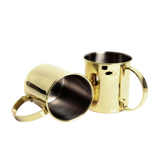 Accessoires pour boissons, verre à eau, gobelet en métal Julep, finition brillante, design artisanal, vaisselle de cuisine, tasse en cuivre pur - Product Image 1
