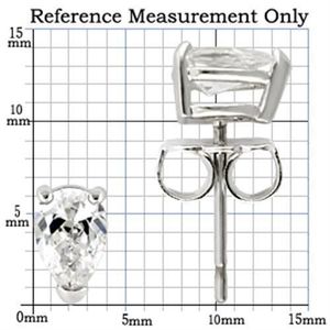 0W163-Orecchini a Perno Raffinati in Argento Sterling 925 Placcato Rodio con Zirconi Cubici Trasparenti di Grado AAA - Product Image 2