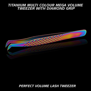 Pinces à cils en acier inoxydable de haute qualité, écologiques, avec grip diamanté, revêtement plasma multicolore, précision. - Product Image 4
