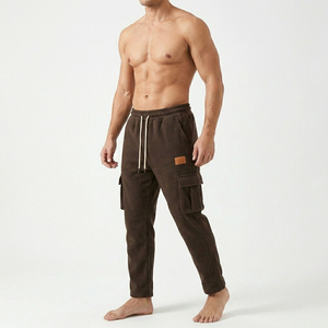 Oversized Streetwear Fleece Cargo <b>Pants</b> Men Heavy Fabric Warm Sweatpants Loose Straight Leg Jogger Trousers Utility <b>Pants</b> - Product Image 4