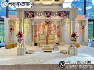 Mandap de Boda Hindú con Diseño de Bigote, Escenario Dhanush para Boda Hindú, Mandap Temático de Bigote para Boda, Australia - Product Image 4